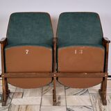 Vintage Czechoslovakian double cinema seats from the 1970s Retro Design