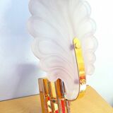 Frosted glass leaf wall light, 1980.