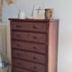 Commode en rotin vintage circa années 70