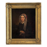 Portrait fin XIXe représentant une femme à la coiffe et à la dentelle