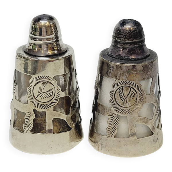 Salière Et Poivrier En Argent 925 Mexique Vintage