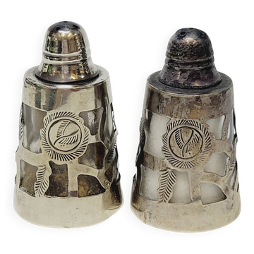 Vintage Mexican 925 Silver Salt and Pepper Shakers