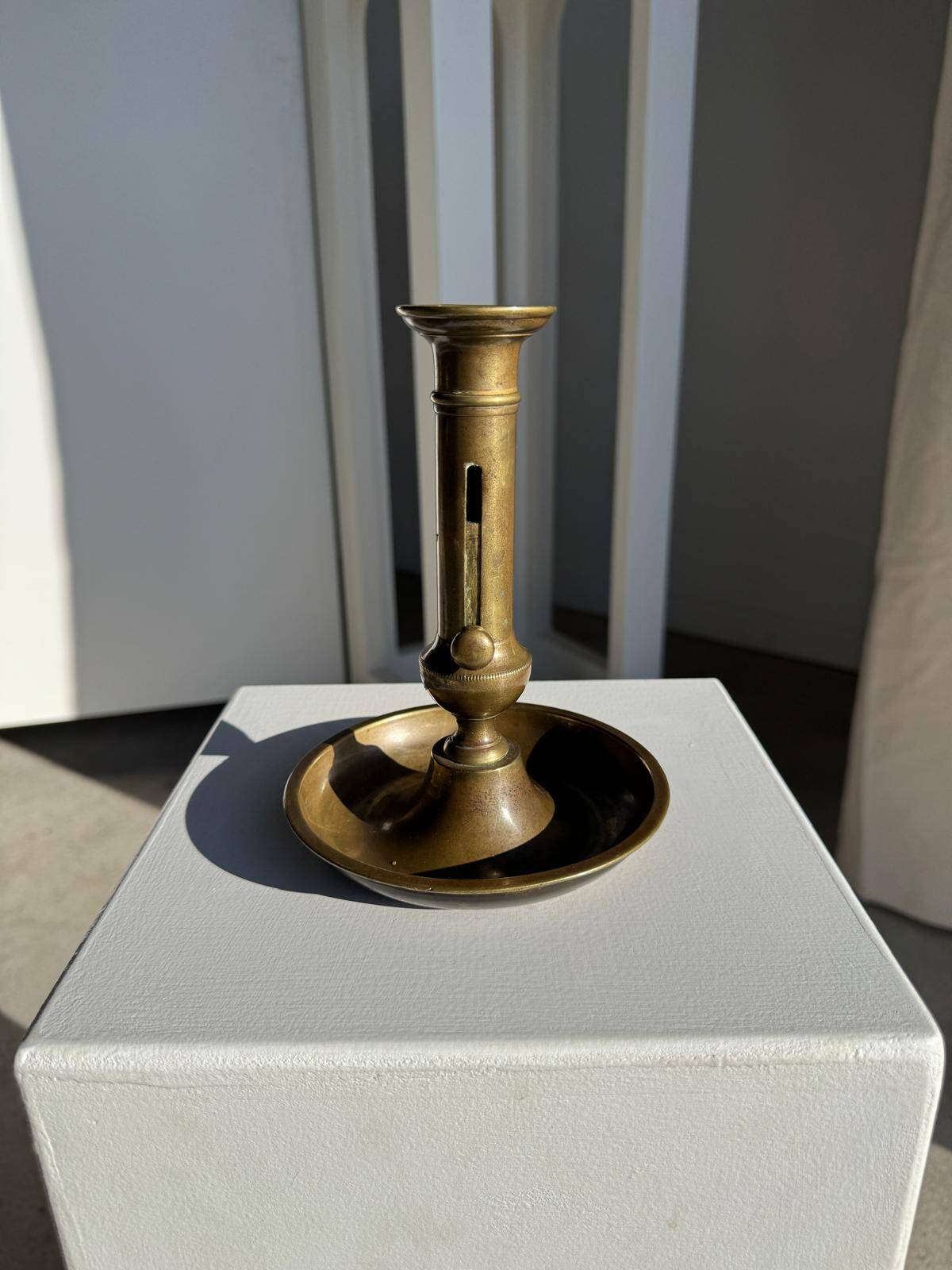 Large adjustable antique gold candlestick H20 D10