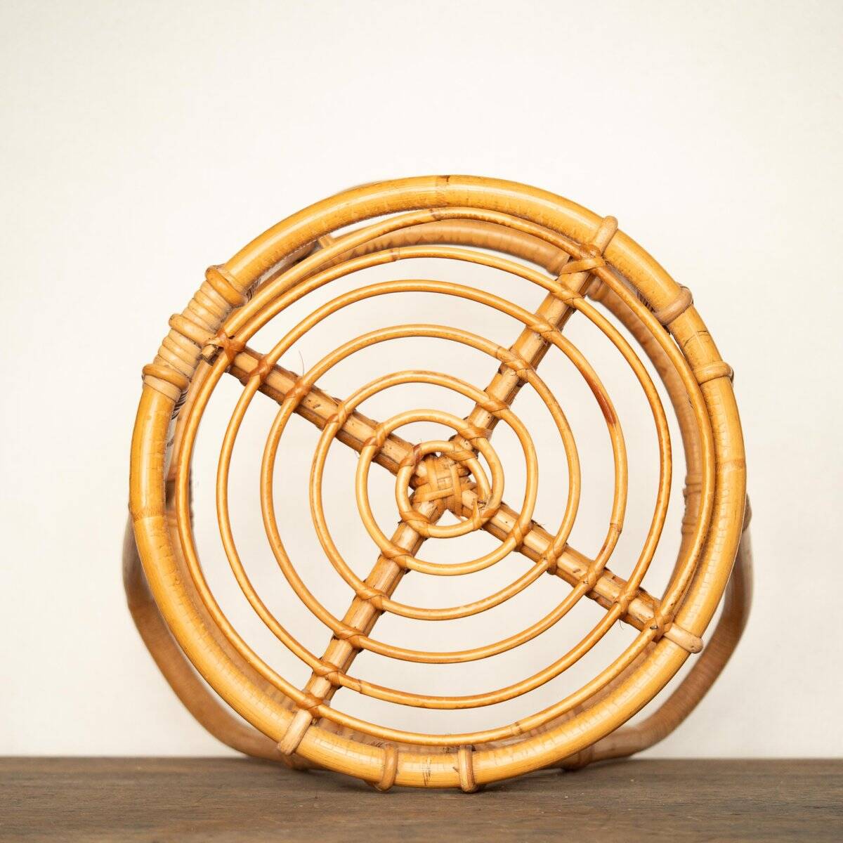 Rattan and bamboo stool 1950