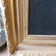 Painting Portrait of an ancient man 19th with gilded wooden frame