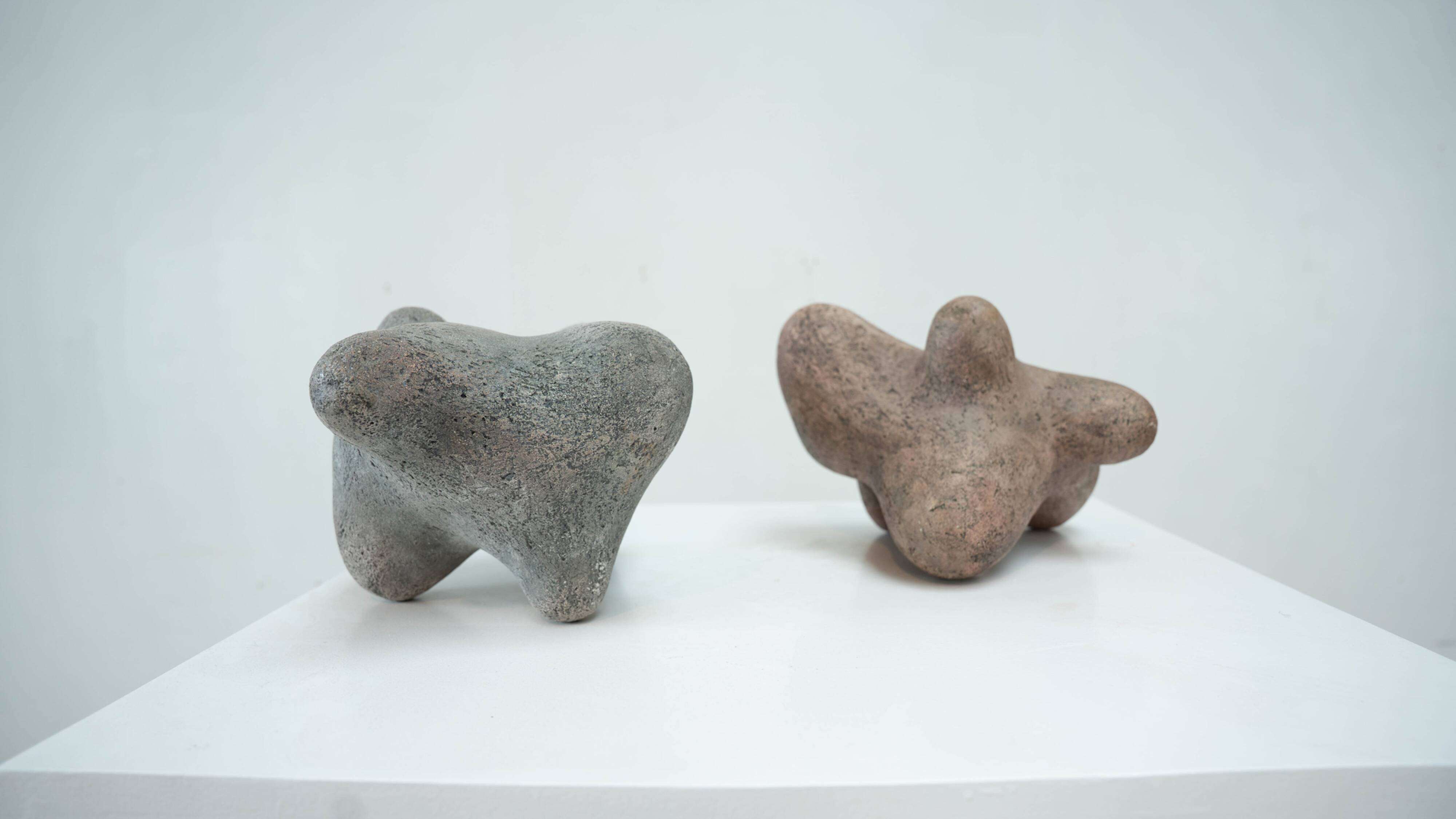 Pair of ceramic sculptures