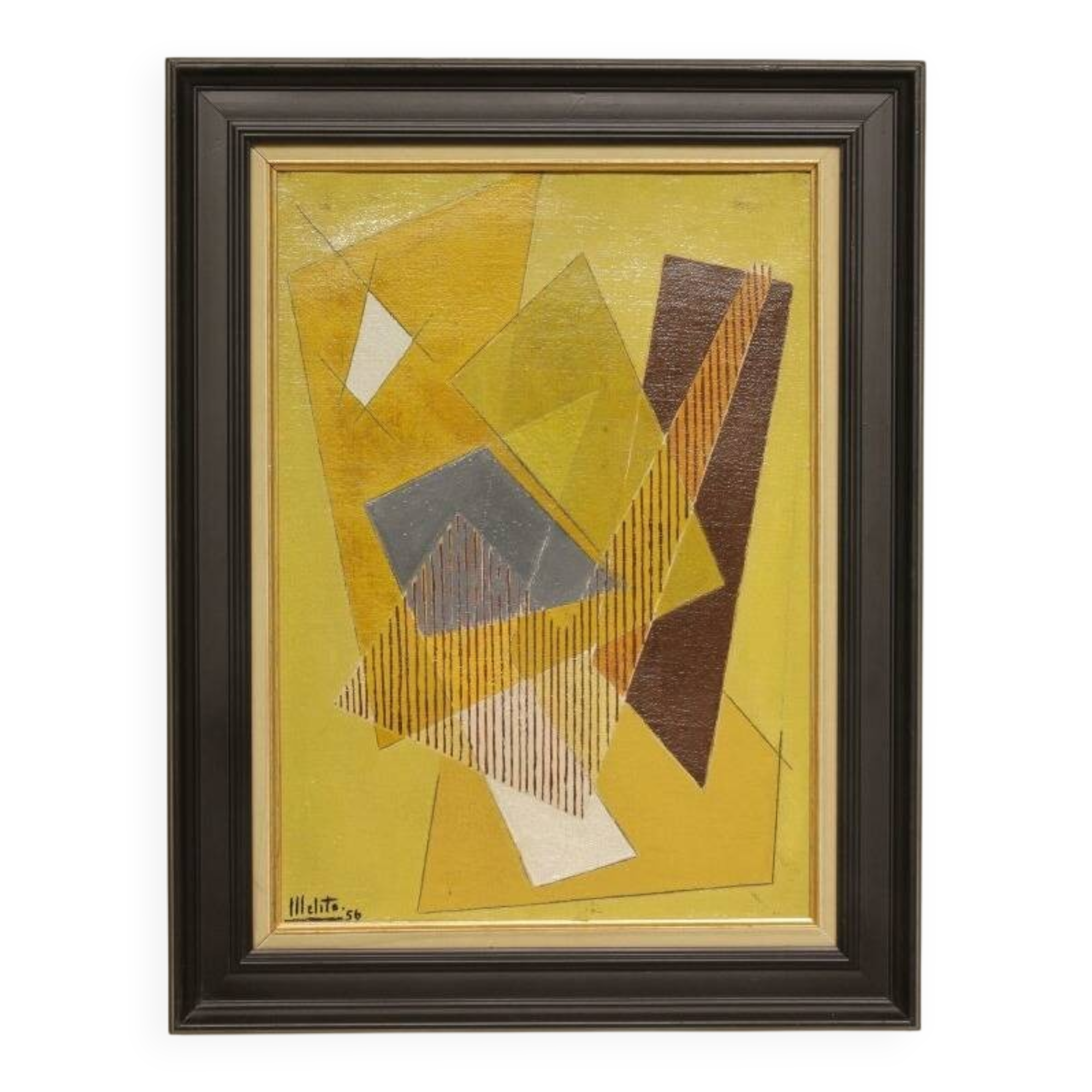 Geometric abstraction by Maurice Miot signed Melito.