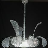 Luxury Barovier & Toso chandelier, Murano Pulegoso glass, 1950s