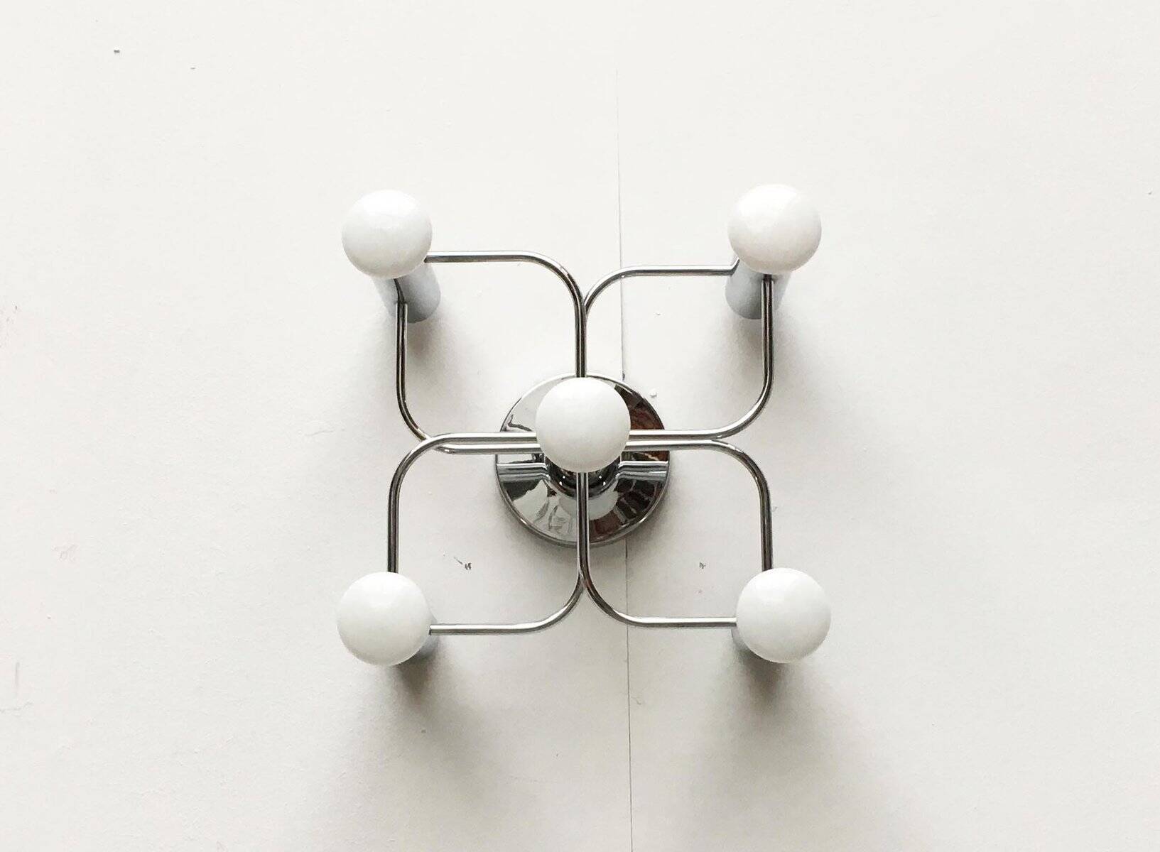 Vintage German Space Age ceiling lamp by Gaetano Sciolari for Leola, 1970s.