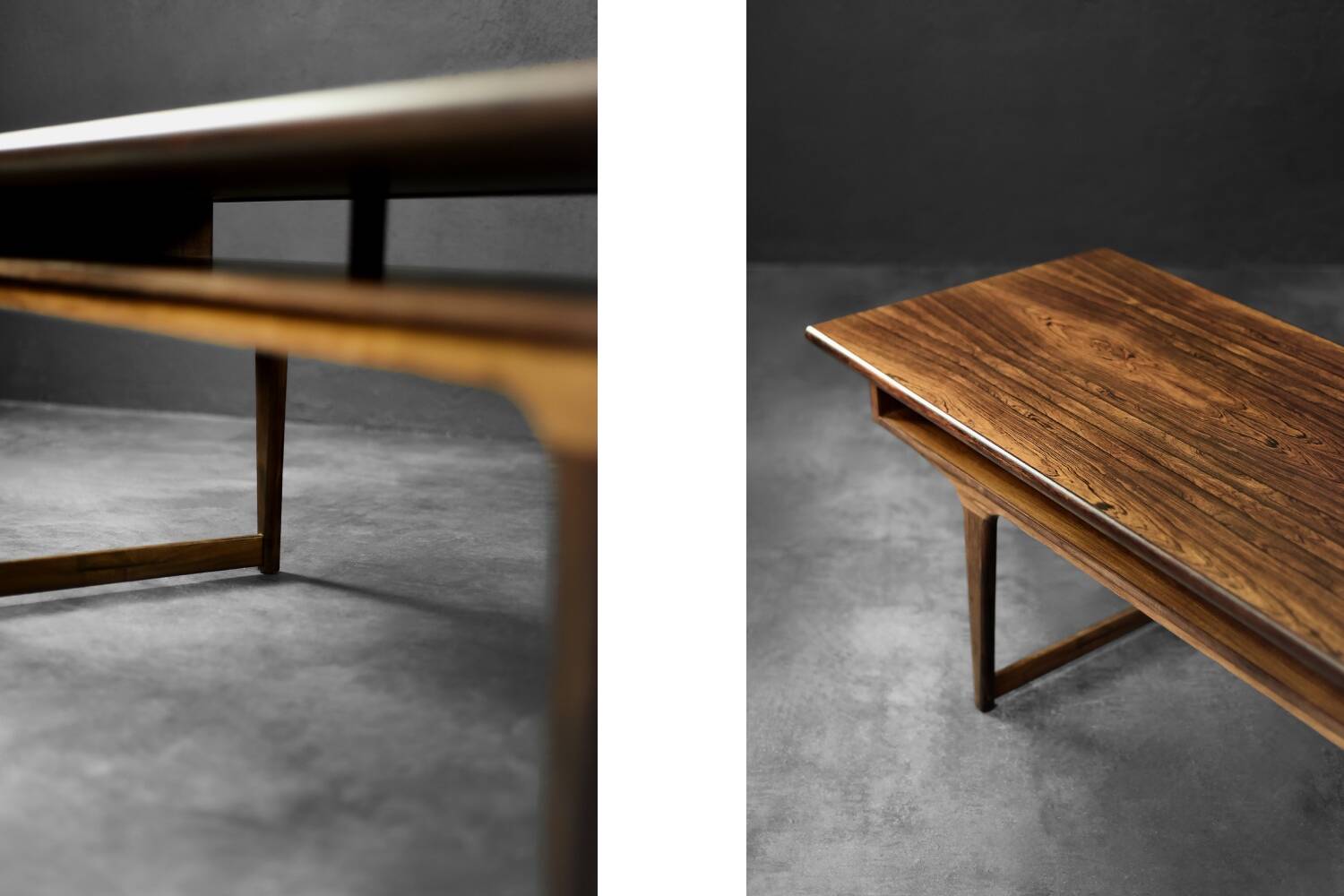 Vintage Mid-Century Modern Danish Rosewood Coffee Table with Shelf, 1960s