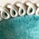 Sainte Radegonde turquoise ceramic dish from the 50s