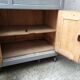 Gray patinated kitchen cabinet