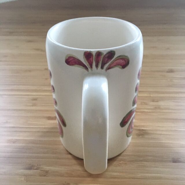 Mug signé décor coeur et fleur rose
