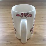 Mug signed heart décor and pink flower