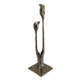 Sculpture bronze à décor feuillagé