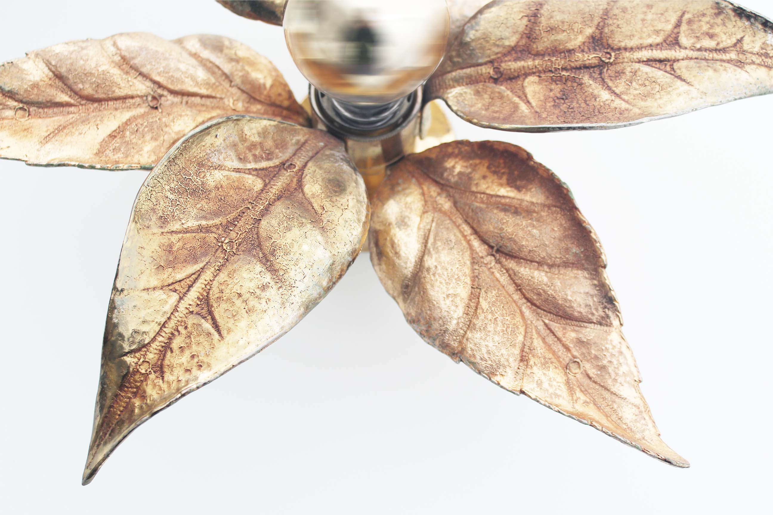 Set of brass ‘floral’ wall sconces