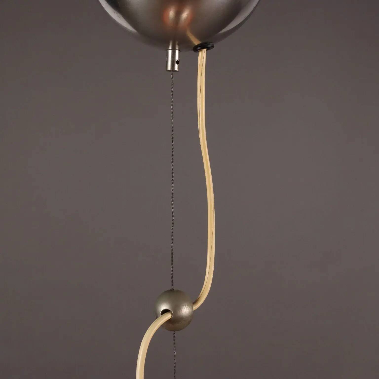 Vintage Stilnovo ceiling light in aluminium and plastic, 1960s.