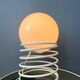 Large Mid-Century table lamp in opaline glass (milk glass) with spiral base.