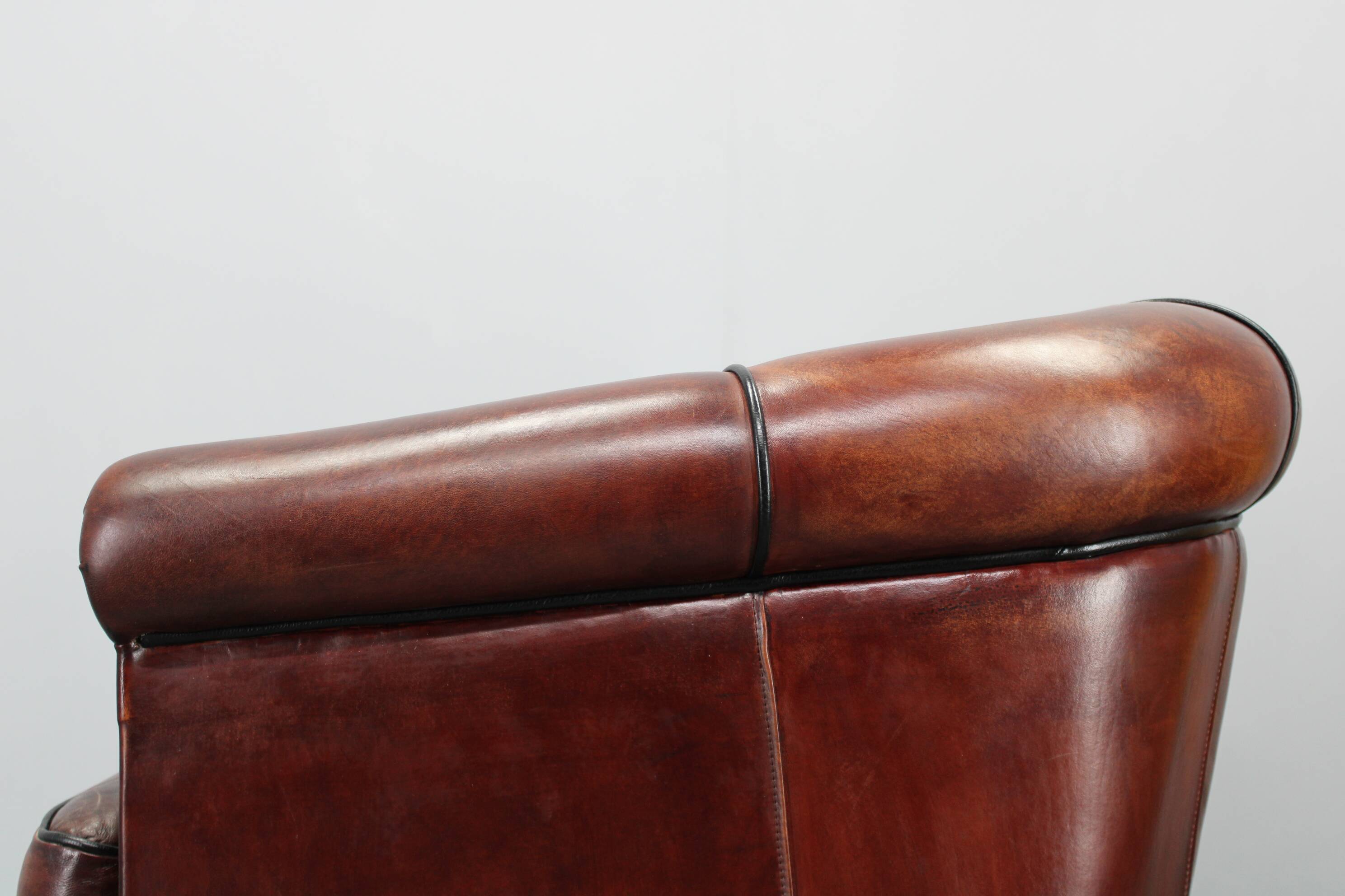 Fauteuil en cuir vintage, Tchécoslovaquie