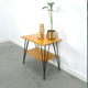 Vintage veneer table with steel legs