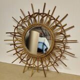 Vintage rattan mirror