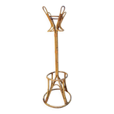 Vintage coat rack in bamboo and rattan
