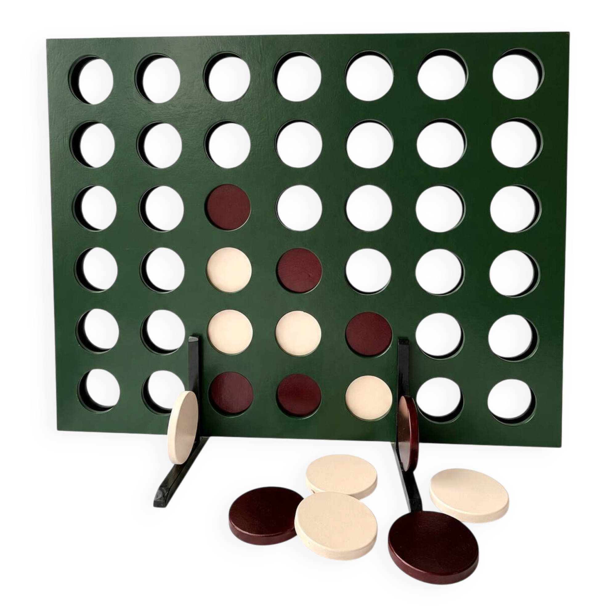 One-of-a-Kind Handmade Oversized Wooden Four-in-a-Row Game