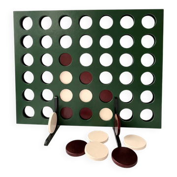 Jeu en bois surdimensionné fait main, unique en son genre, de quatre à la suite.