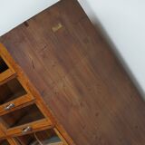 Large vintage German oak haberdashery shop cabinet, 1940s