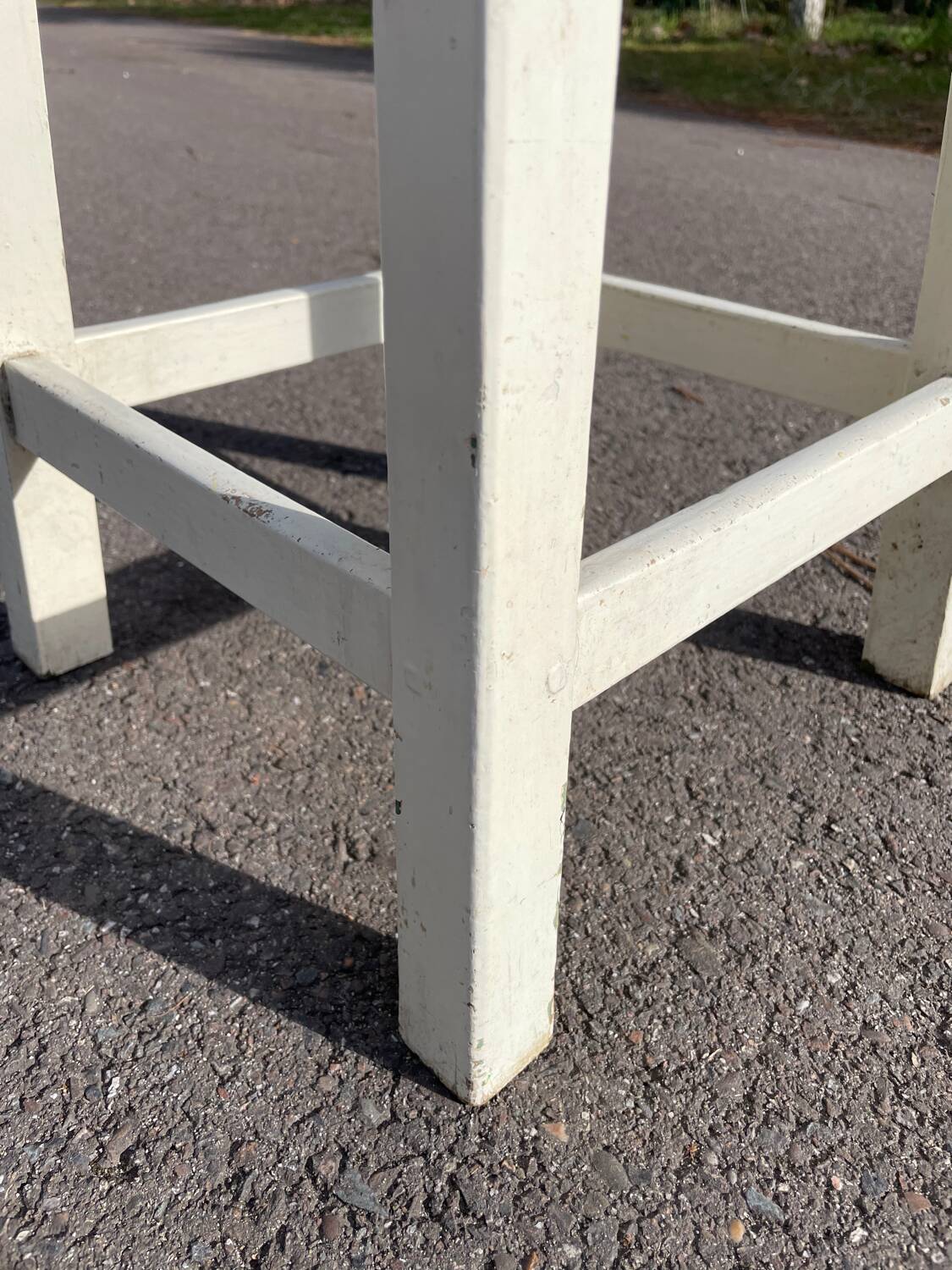 White square wooden stool