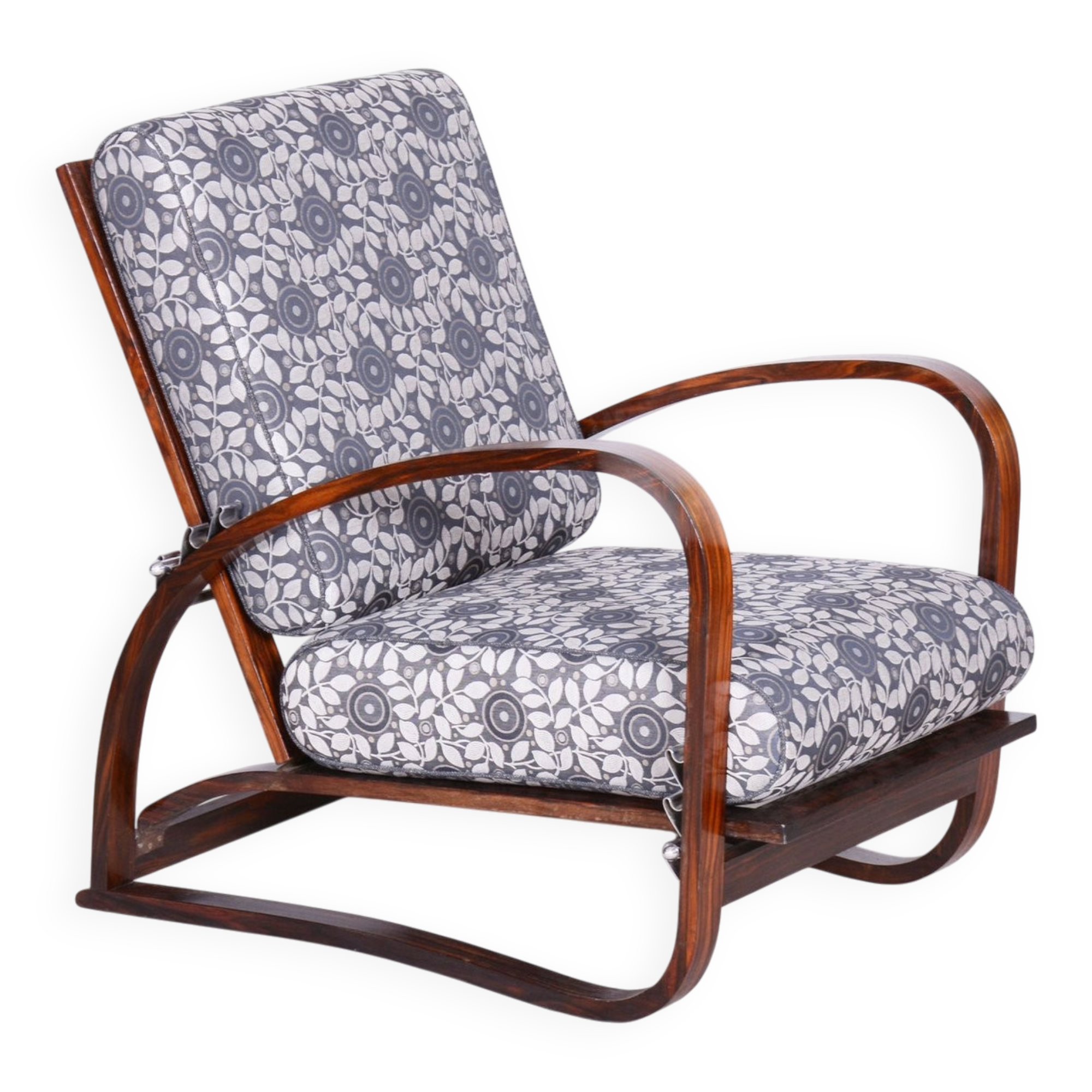 Art Deco Reclining Armchair attributed to Jindřich Halabala for Up Závody, 1920s