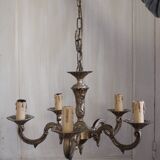 5-branch bronze chandelier
