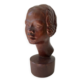 Art Deco bust of a young African woman, 1930s, wood