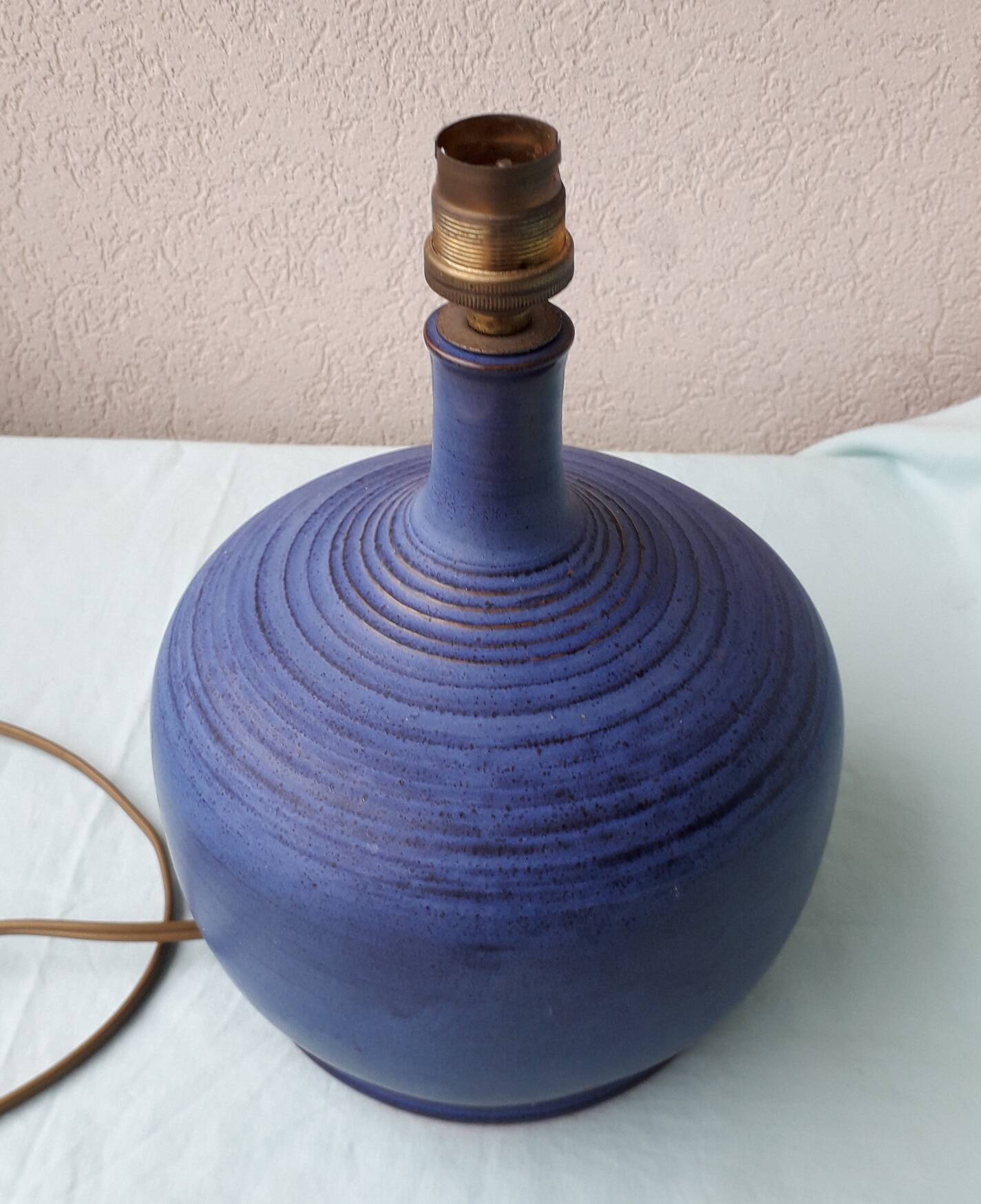 Blue ceramic lamp base Ludovic