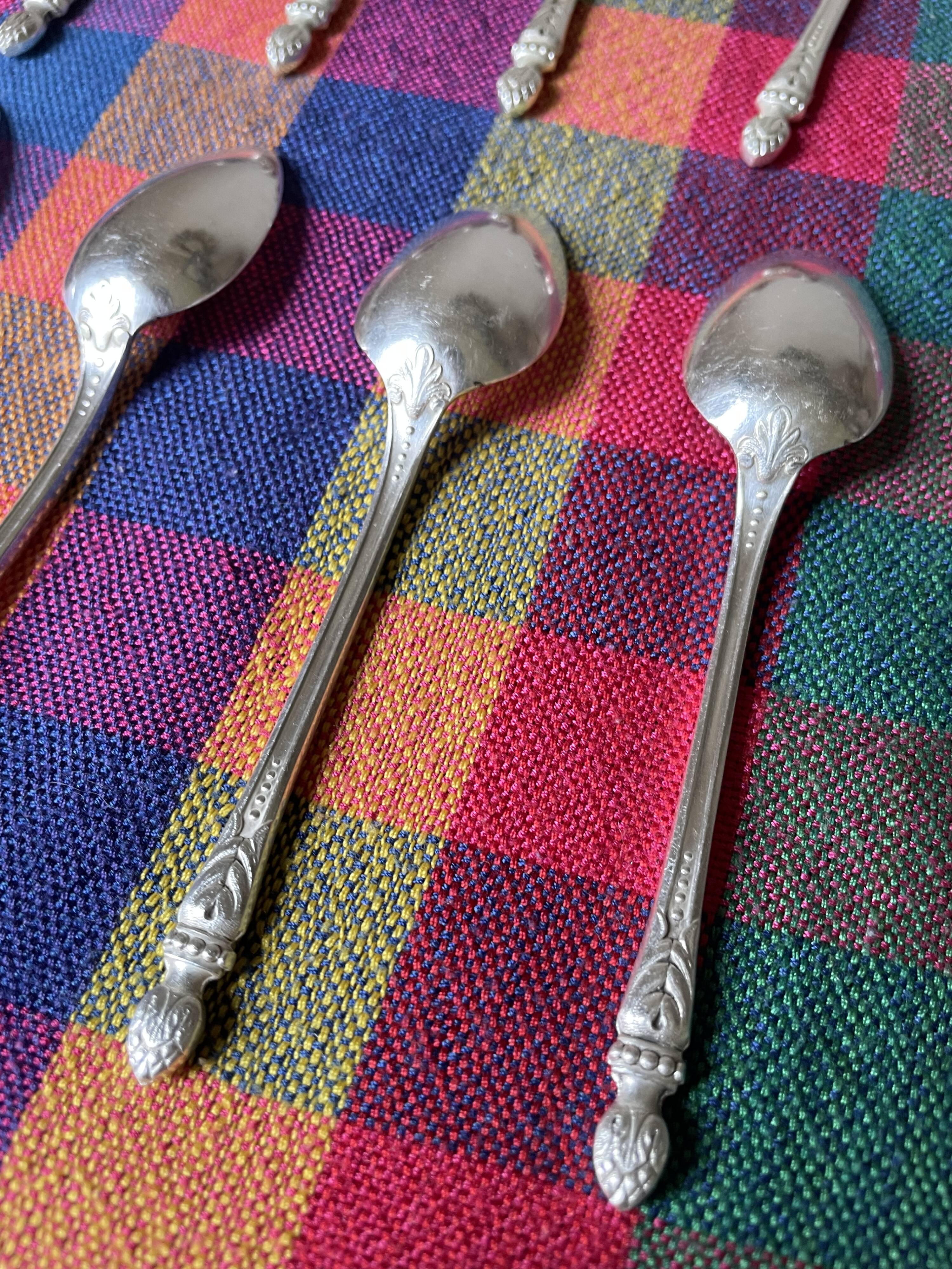Apollo silver metal mocha spoons