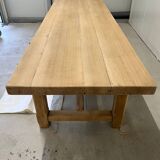 Light solid oak farmhouse table