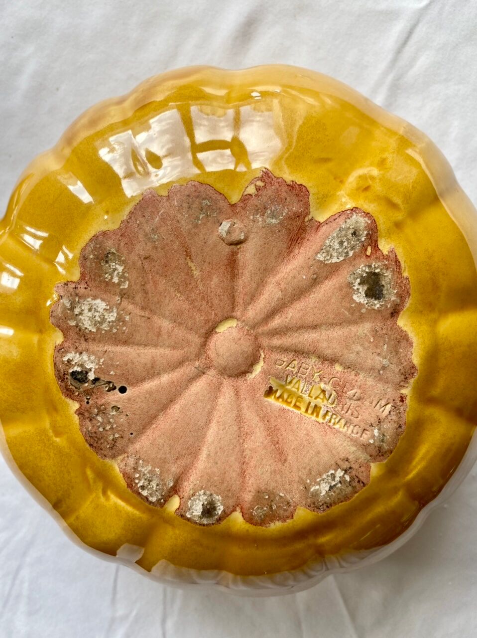 Yellow ceramic dish Vallauris