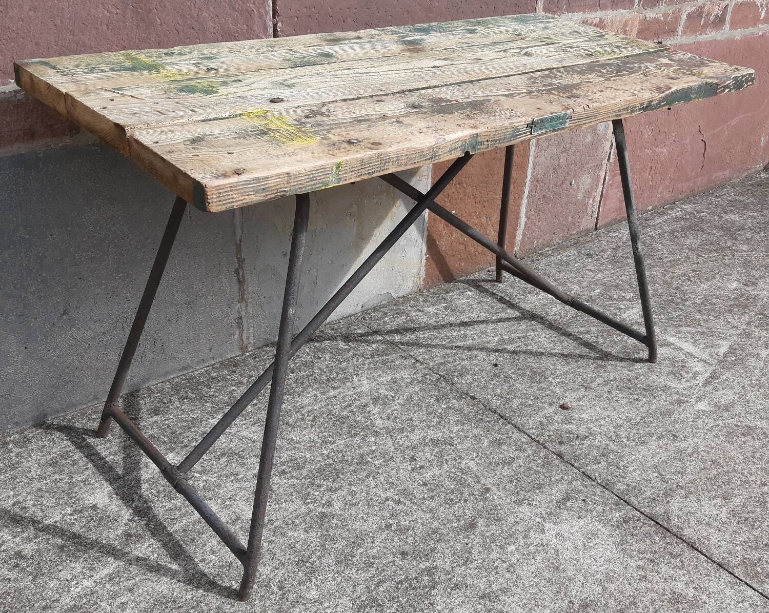 Folding workshop table