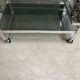 Vintage 70s serving cart in chromed metal and smoked glass
