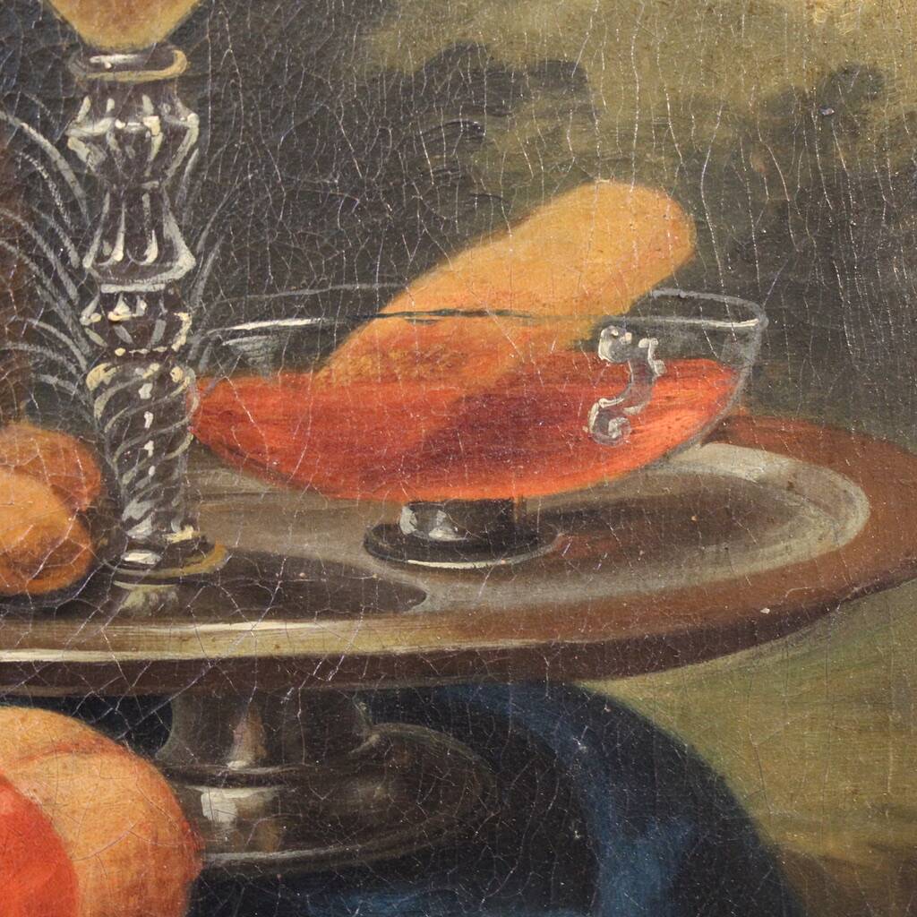Great 17th century Italian painting, antique still life with fruit