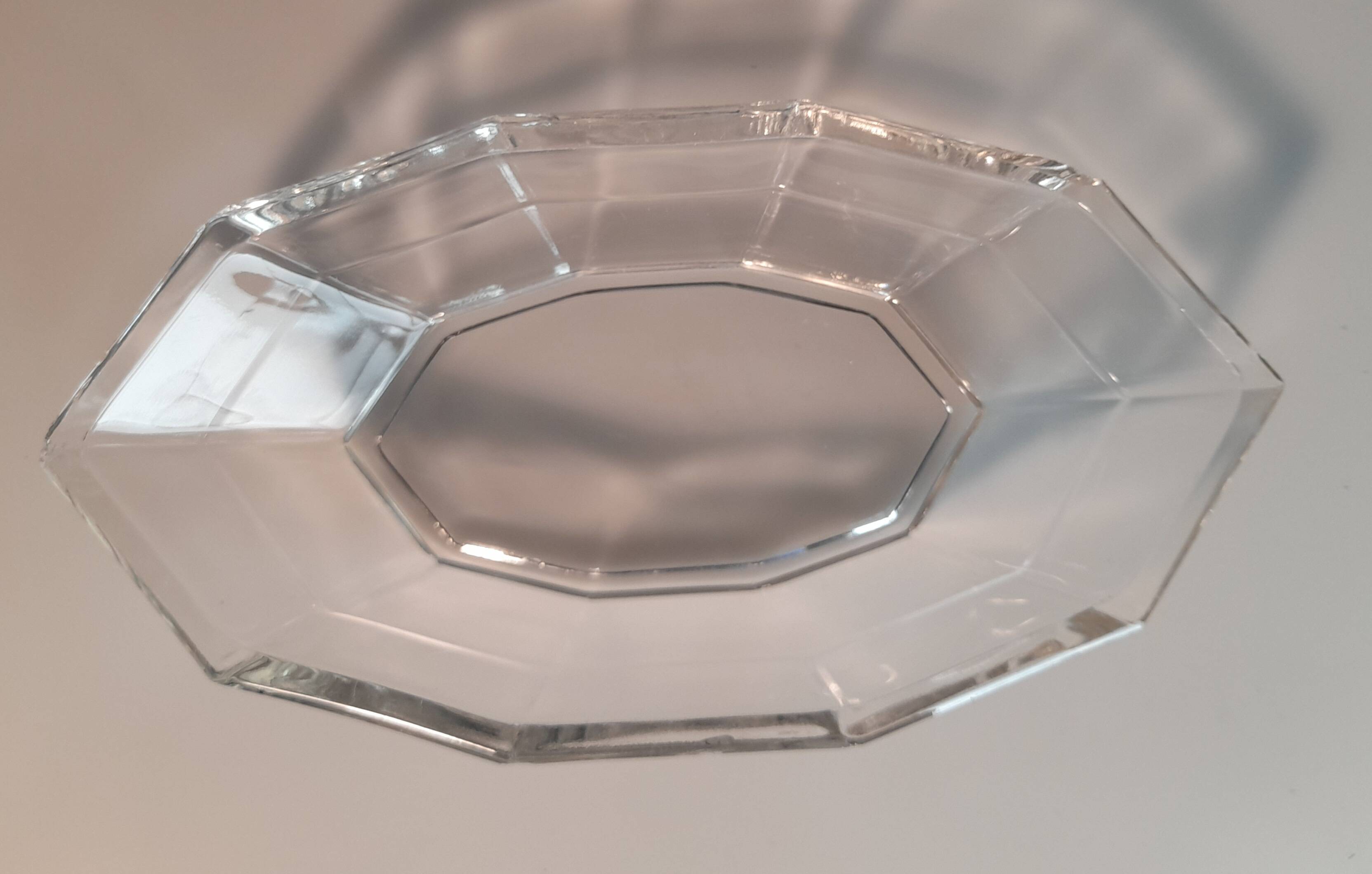 Set of 9 Art Deco Glass Faceted Ramekins