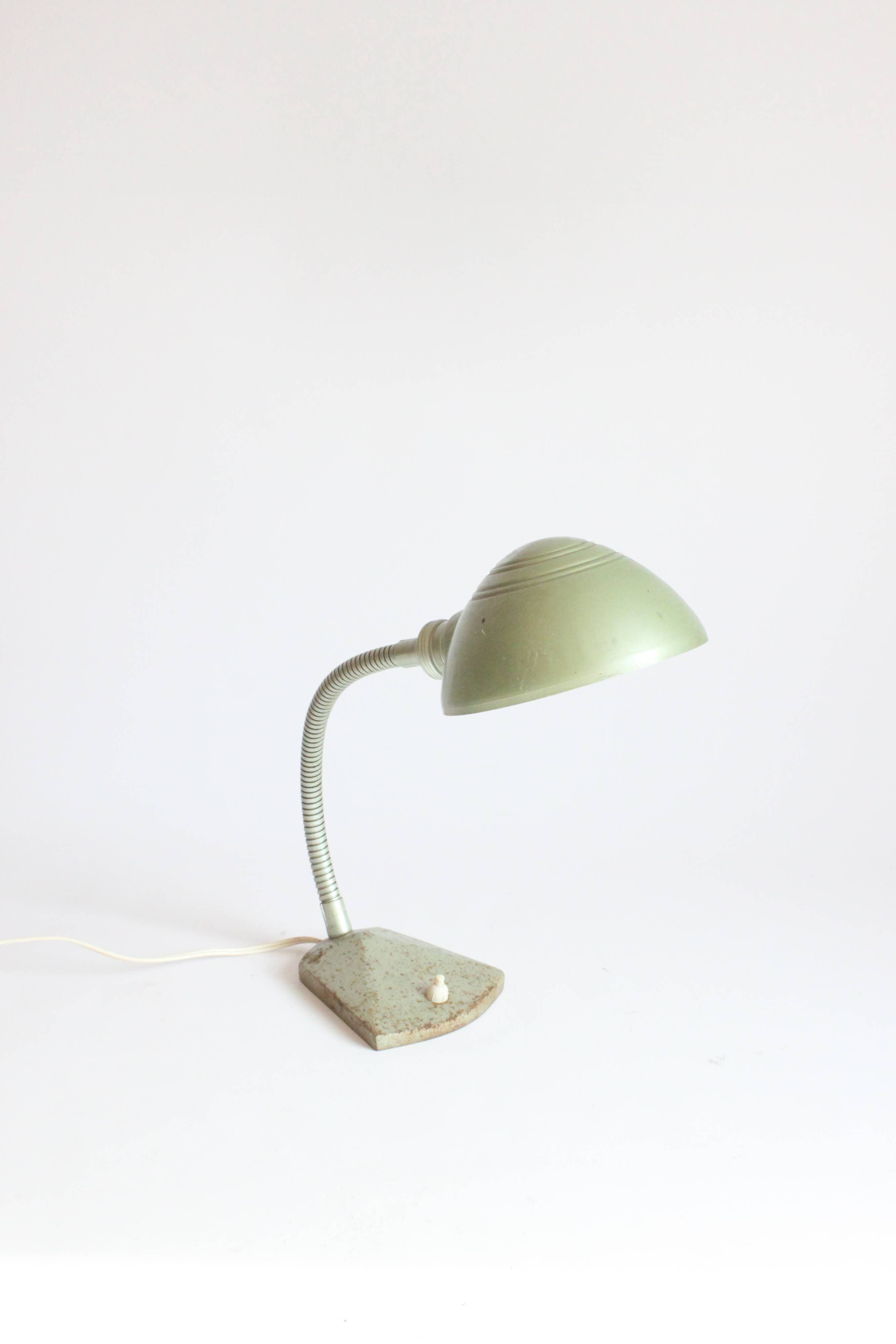 Art deco Gooseneck Desk Lamp By Erpé, Belgium 1930S
