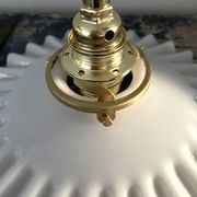 Set of two vintage white opaline wall lamps electrified to nine
