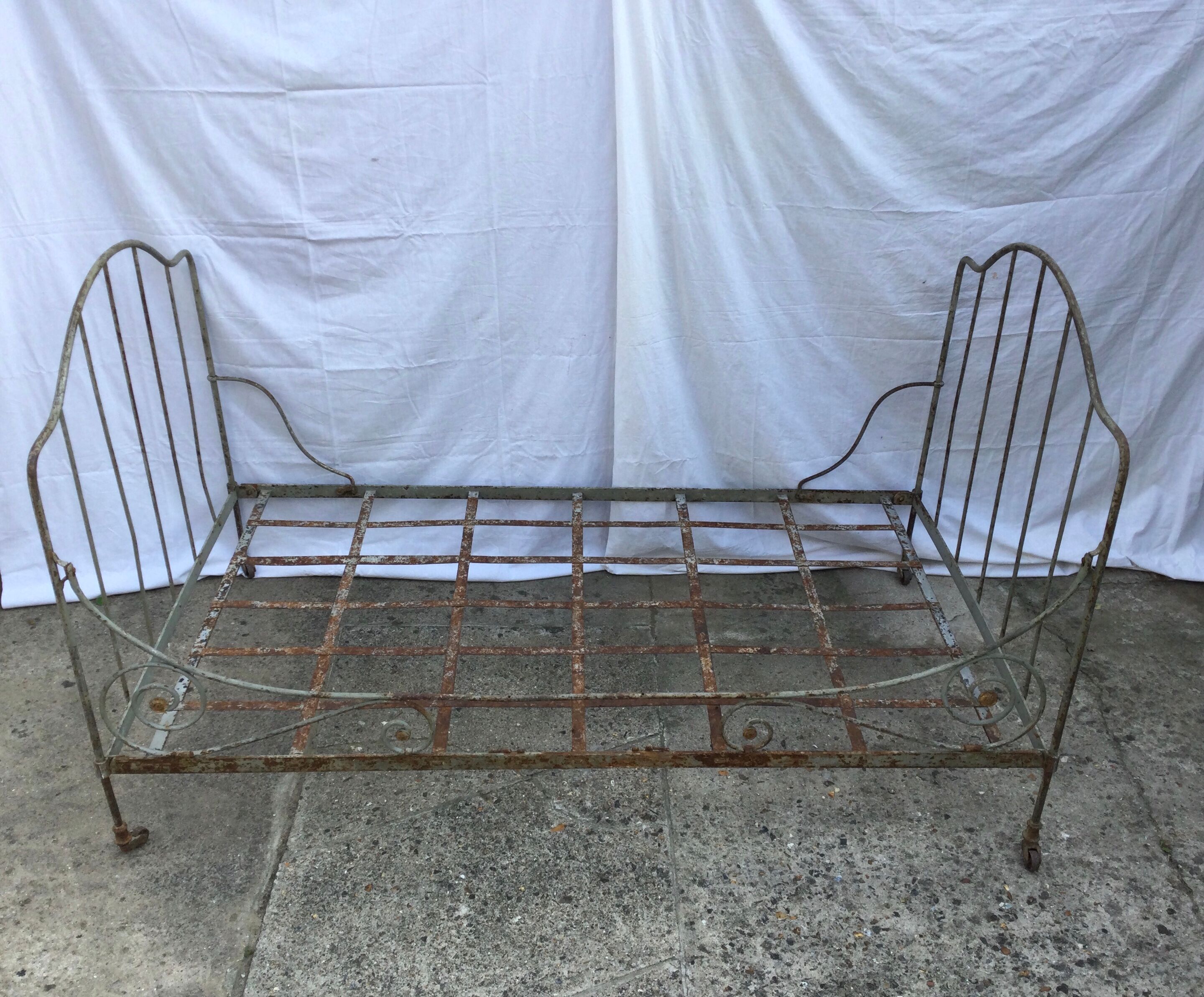 Wrought iron folding bed