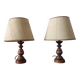 Pair of vintage turned wood lamps