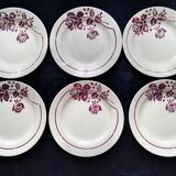 6 old earthenware dinner plates from saint amand
