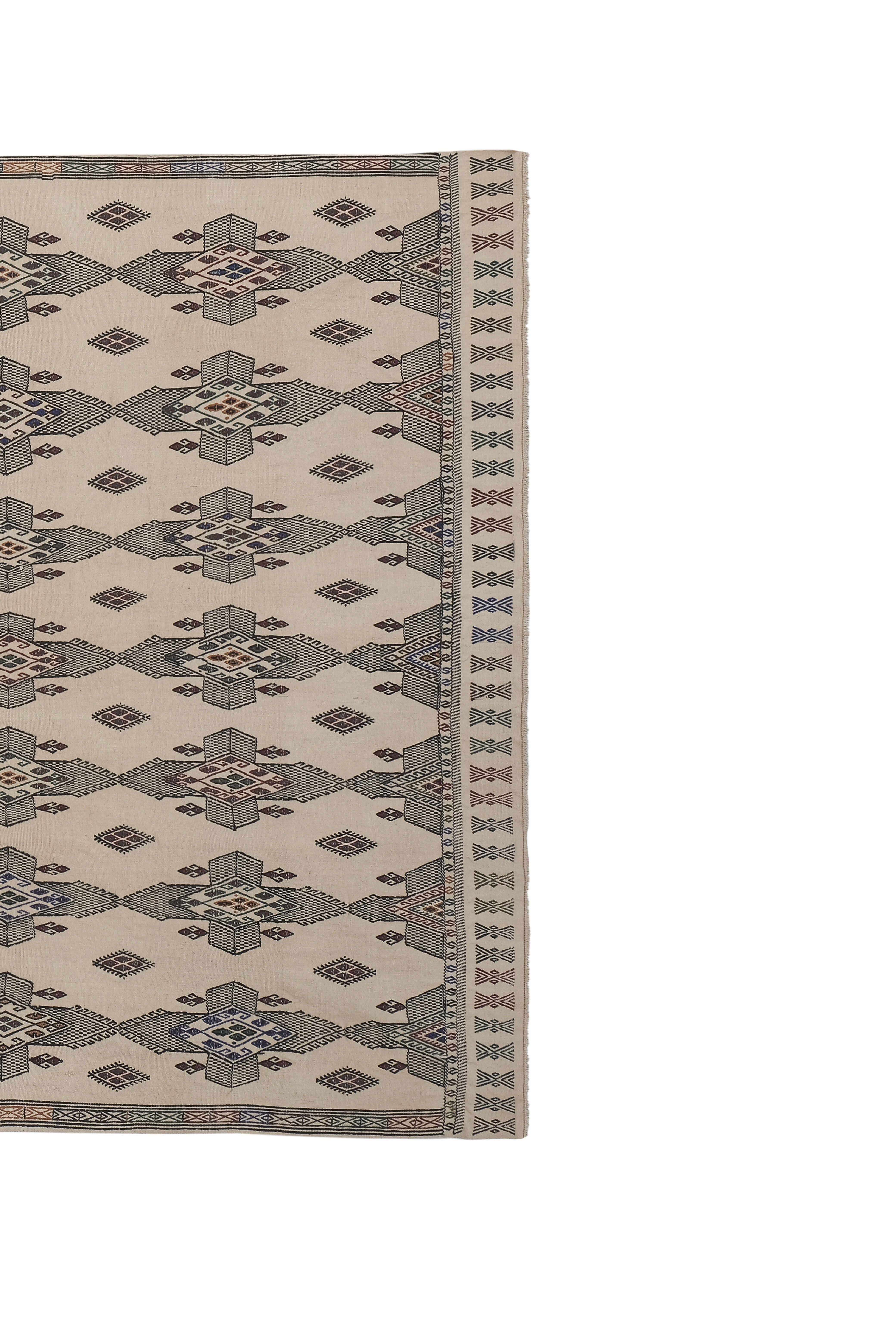 Handwoven Floral Pattern Needlepoint Kids Kilim Rug, Wall Hanging Decor