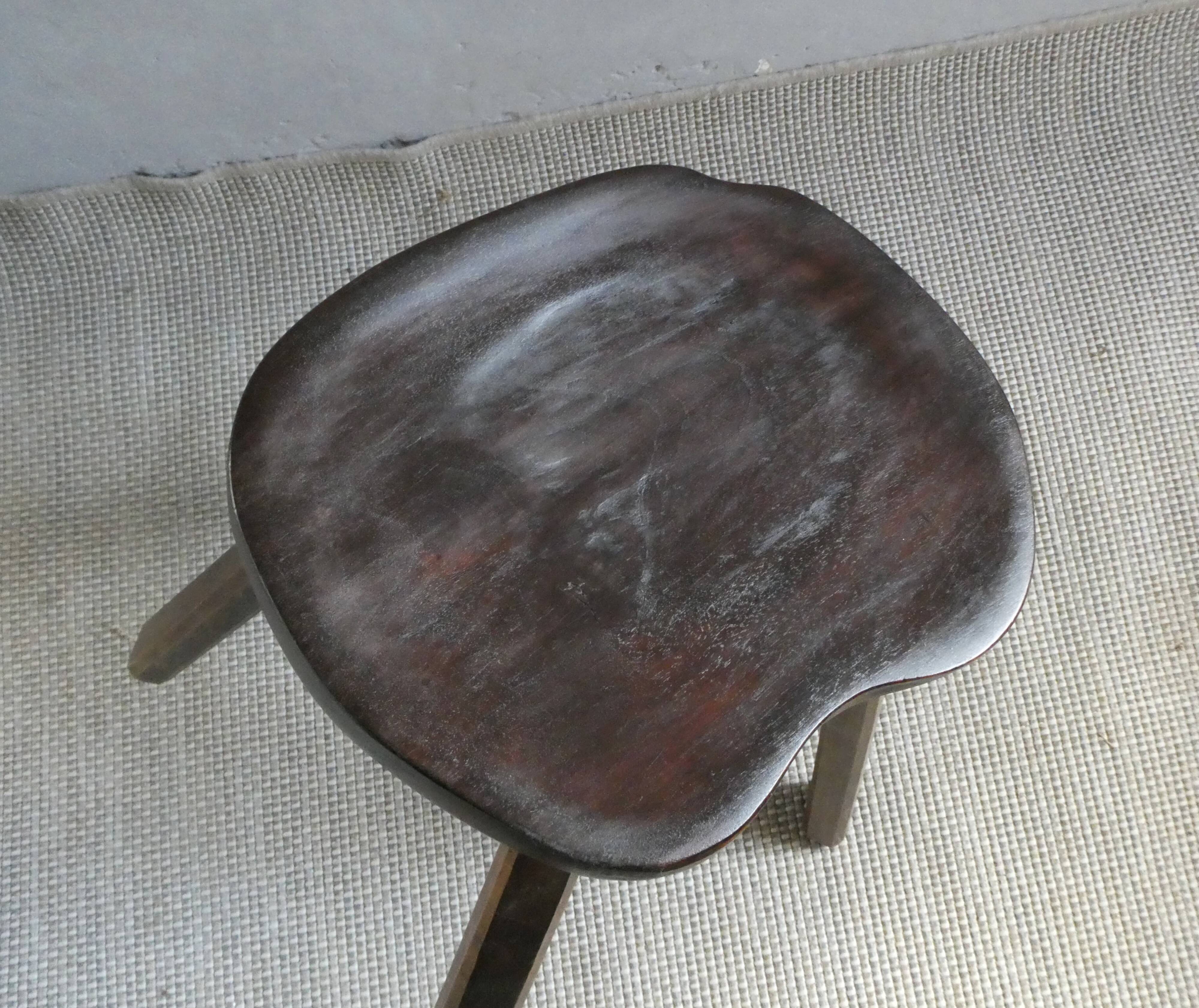 Solid wood stool, folk art