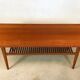 Scandinavian teak coffee table with slatted shelf, Denmark 1960s