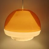 Orange plexiglass pendant light 1970